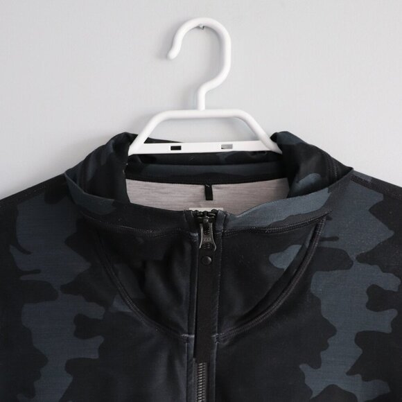 Prana Women's Sz L Camo Lanya‎ Full Zip Pocket Thumb Holes Stretch Active Jacket - Picture 5 of 13